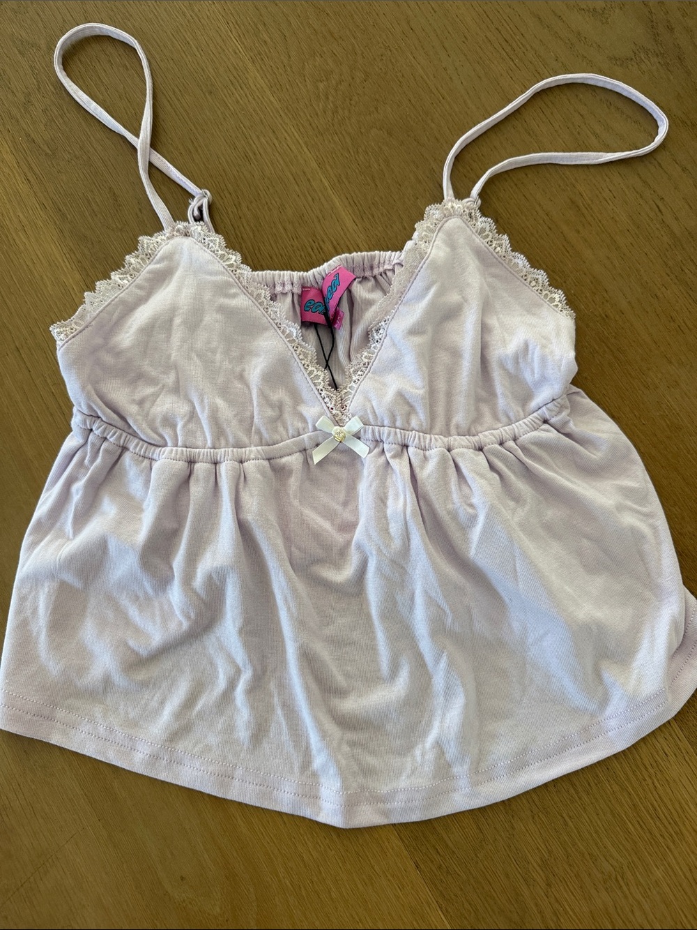Edikted Light Lavendar Lace-Trim Camisole Chemise Top